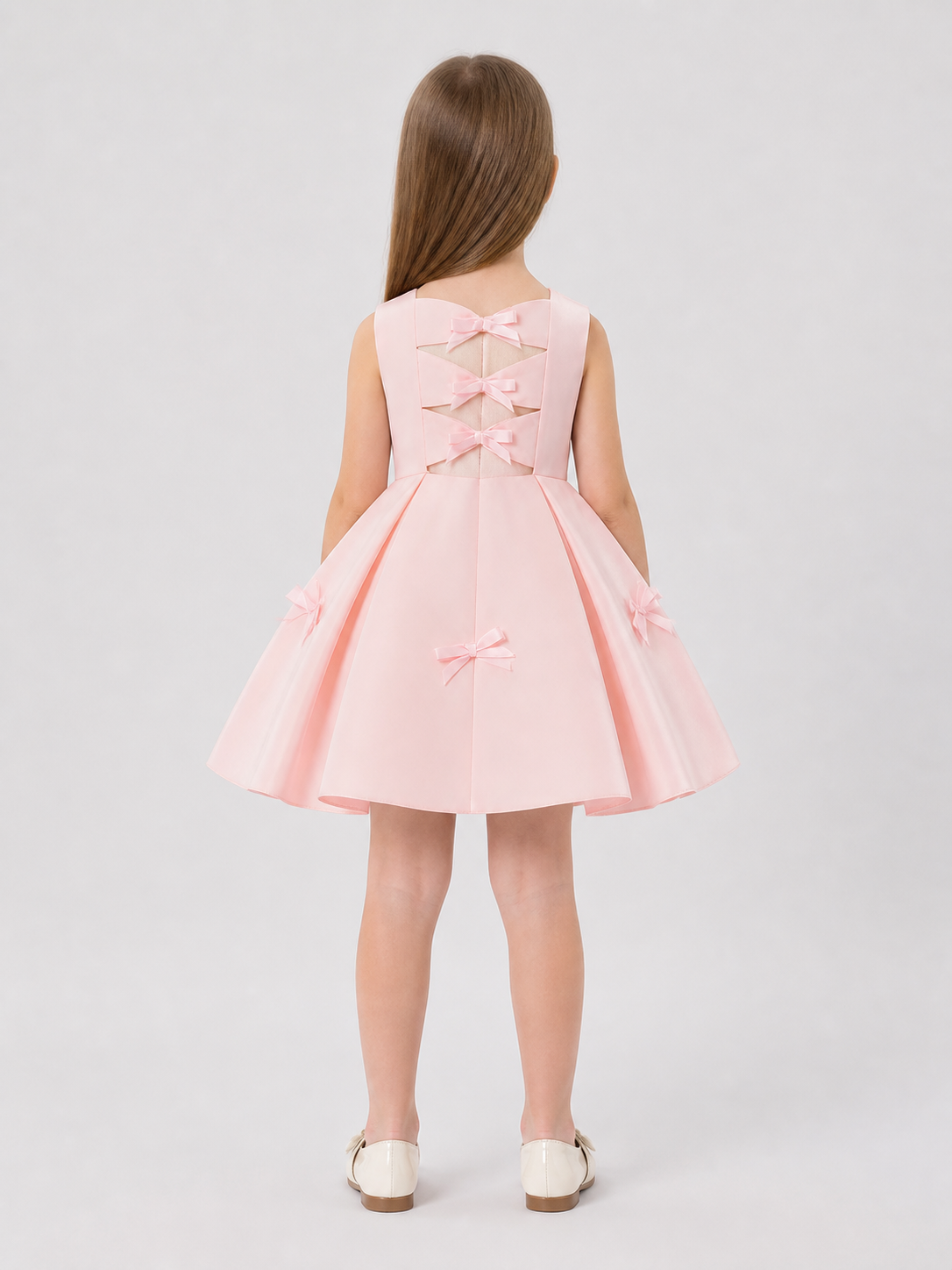 Festive Princess Dress with Bows for Birthdays back view