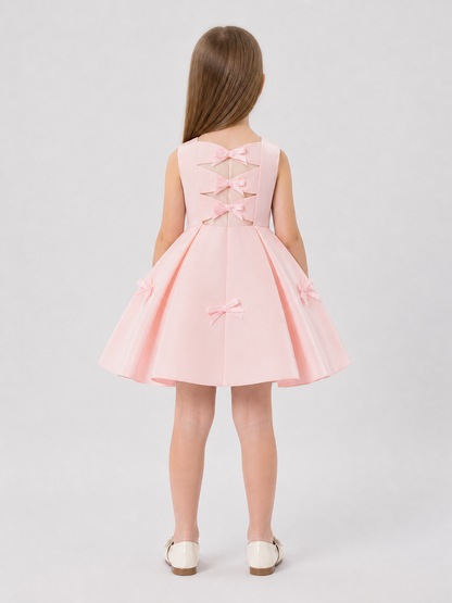 Festive Princess Dress with Bows for Birthdays back view