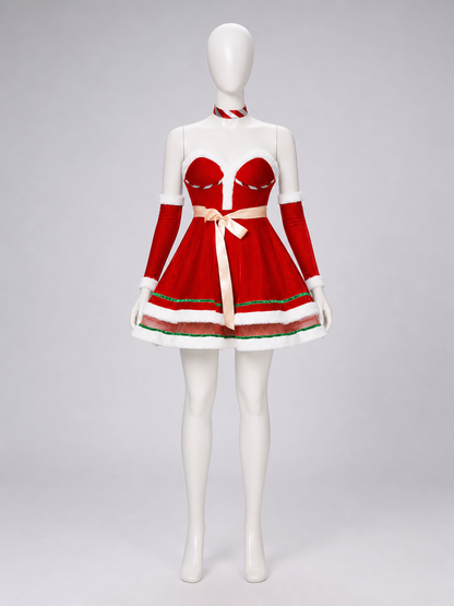 Christmas Carnival Dress with a Full Skirt