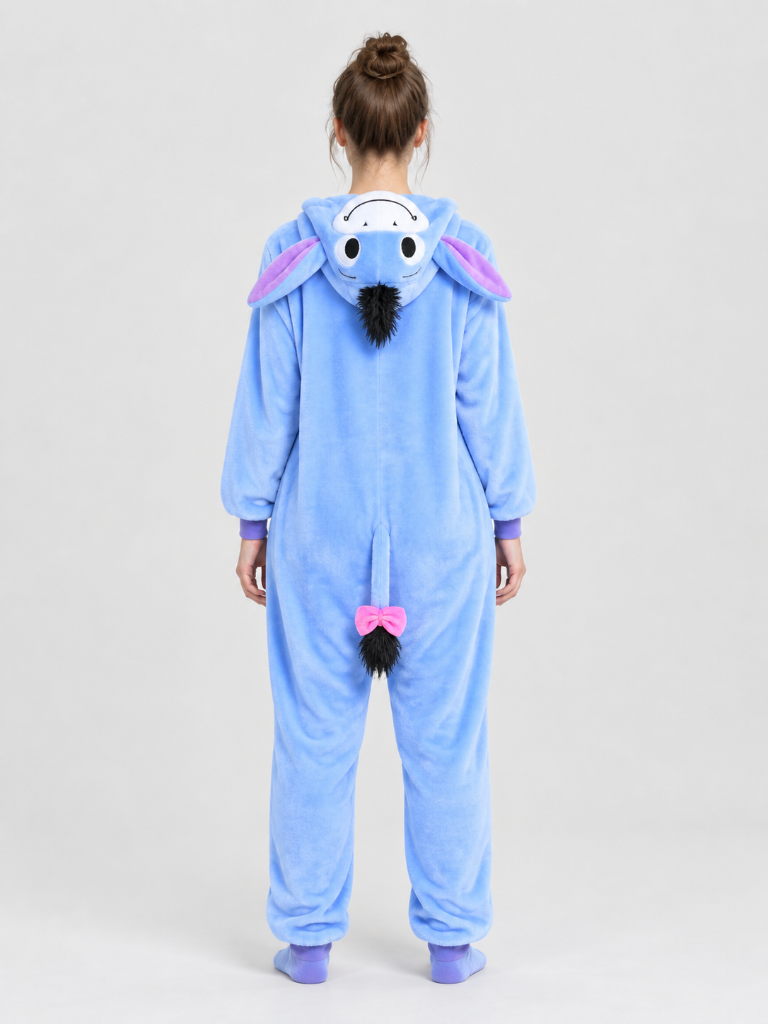 Flannel Kigurumi Pajama with Hood and Bow-Tailed