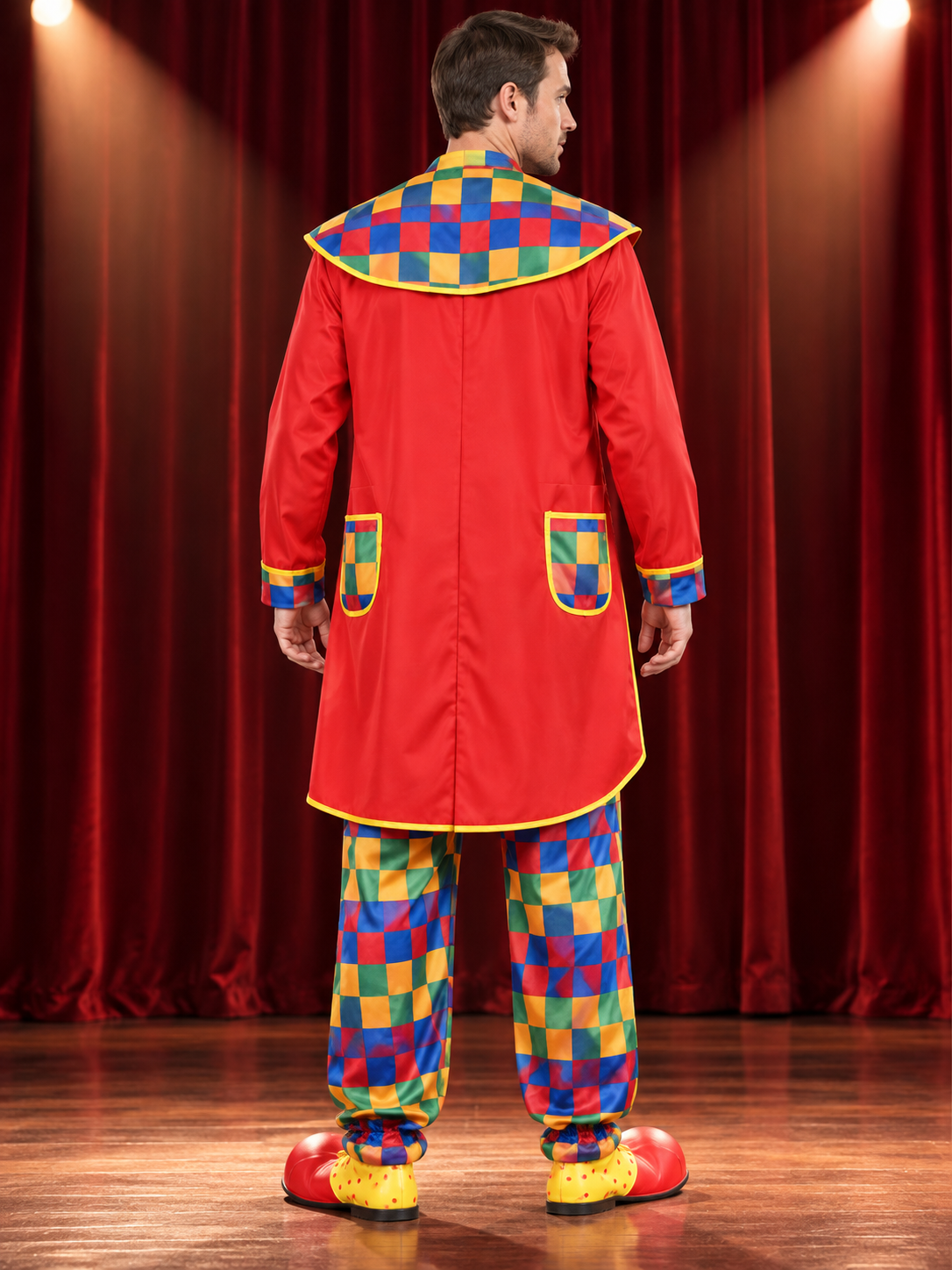 Adult Clown Costume with Bow Tie