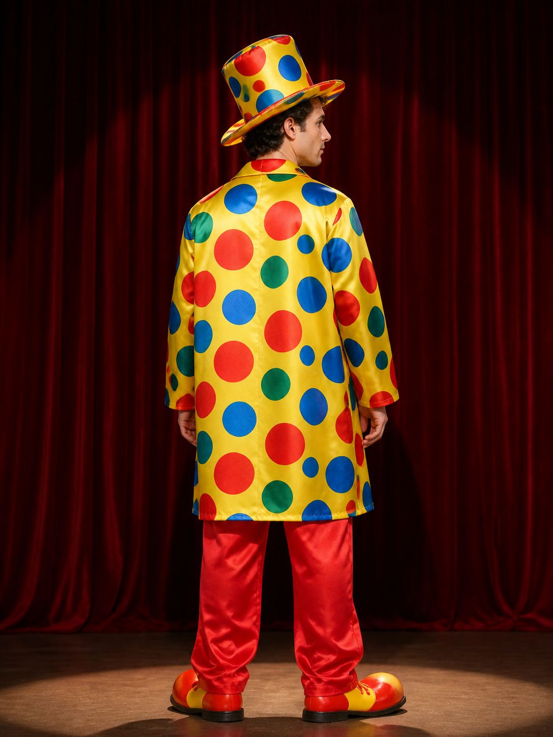 Red Ball Clown Nose, Furry Texture, Halloween Costume Accessory back view