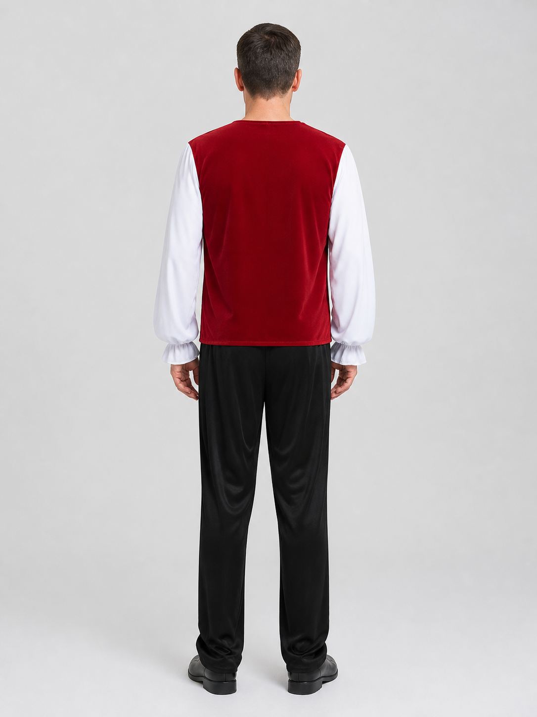 Russian Folk Stage Costume with Vest and Trousers back view