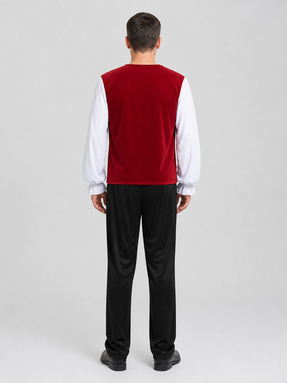 Russian Folk Stage Costume with Vest and Trousers back view