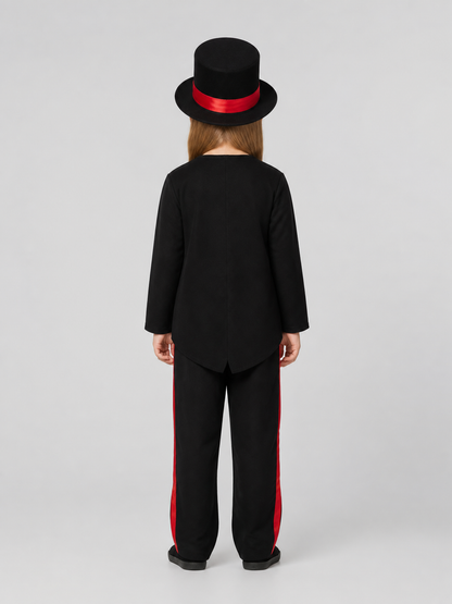 Skeleton Costume with Top Hat and Bow Tie back view