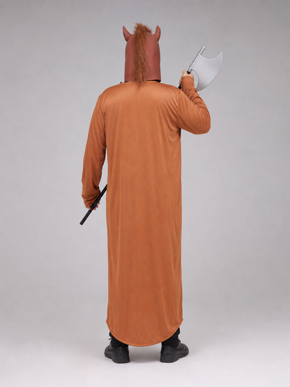 Carnival Costume with Horse Head Mask and Axe