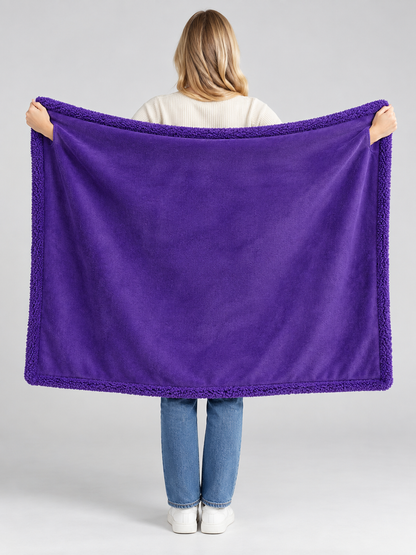 Purple Reversible Polyester Dog Blanket back view