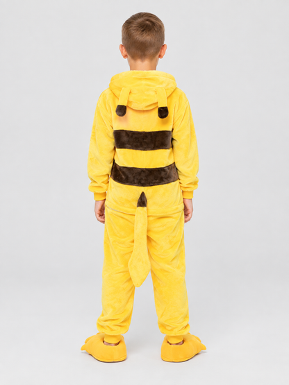 Kids' Hooded Jumpsuit Pajama with Tail, Yellow