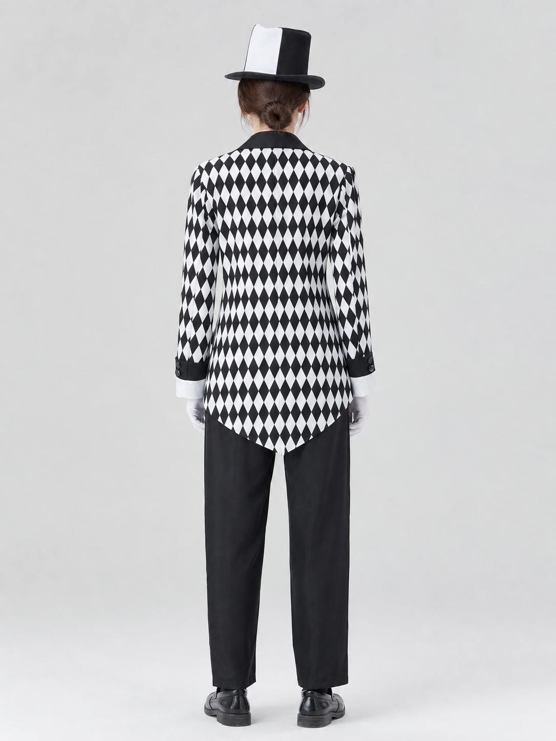 Black and White Harlequin Carnival Costume