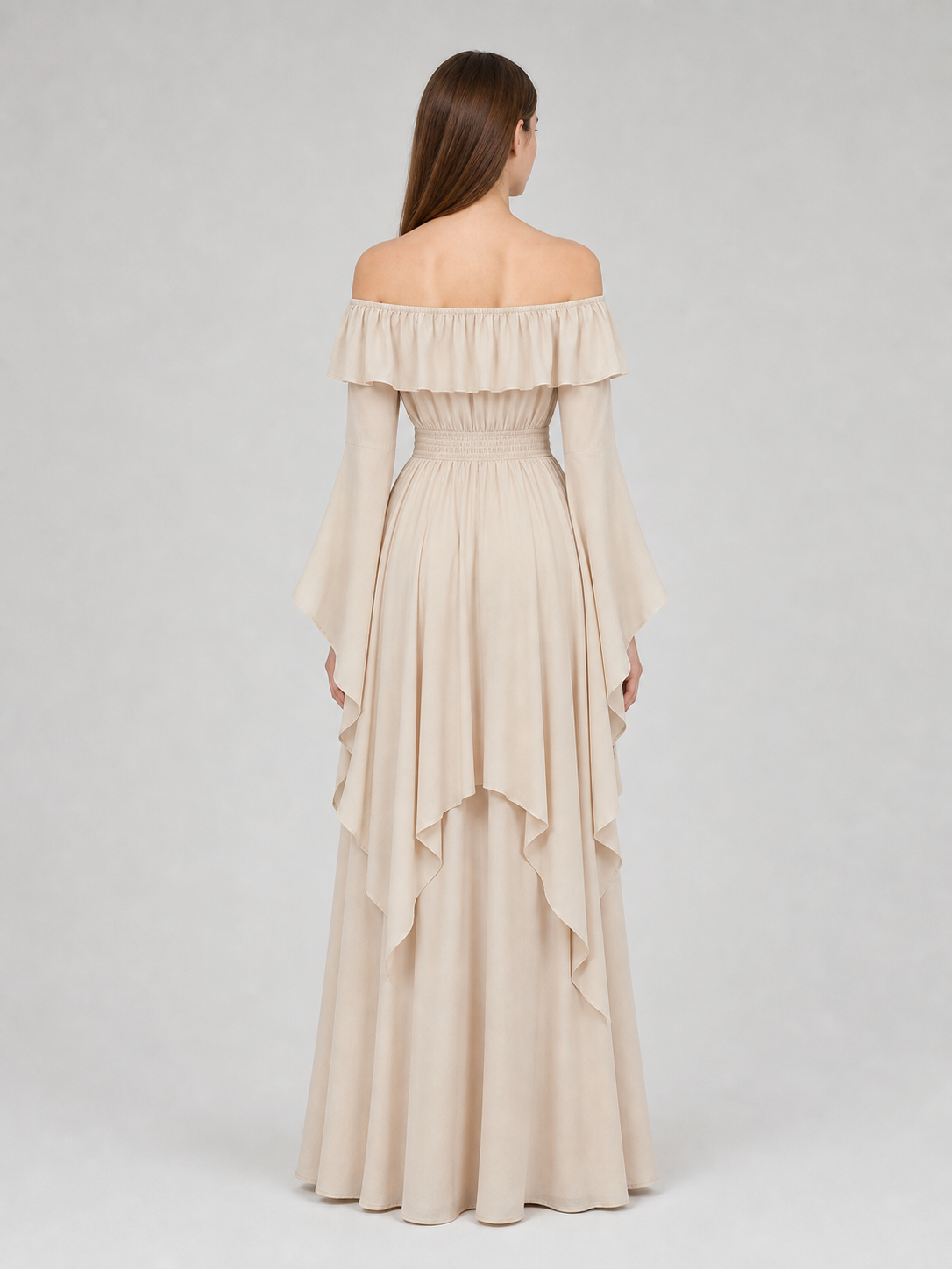 Off-the-Shoulder Ruffled Maxi Dress