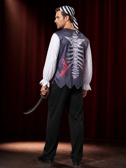 Pirate Costume with Vest and Pants for Halloween and Cosplay back view