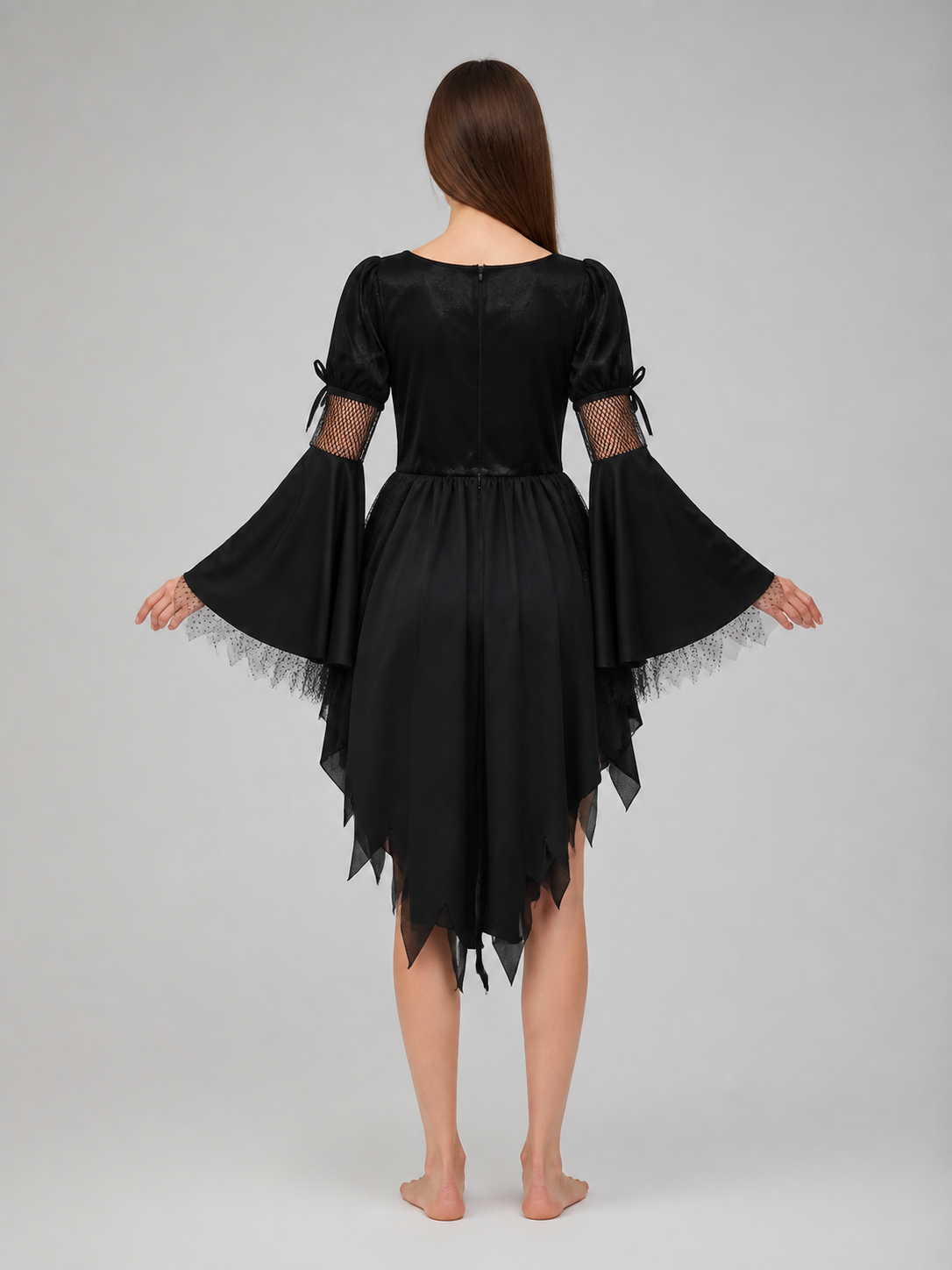 Gothic Costume Dress with Lace-Up Detail back view
