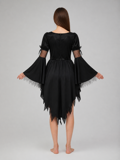 Gothic Costume Dress with Lace-Up Detail back view