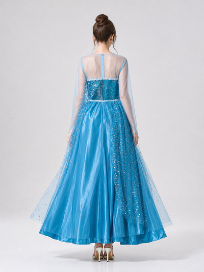 Long Carnival Dress with Shimmering Accents