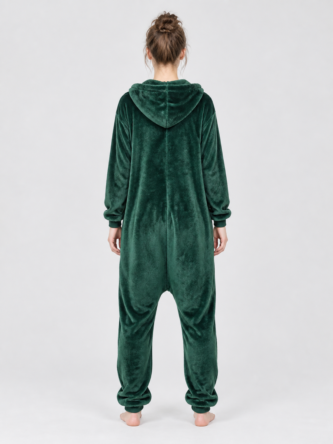 Hooded Pajama Jumpsuit, Dark Green