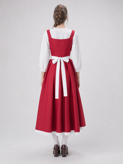 Little Red Riding Hood Dress with Apron and Cherries