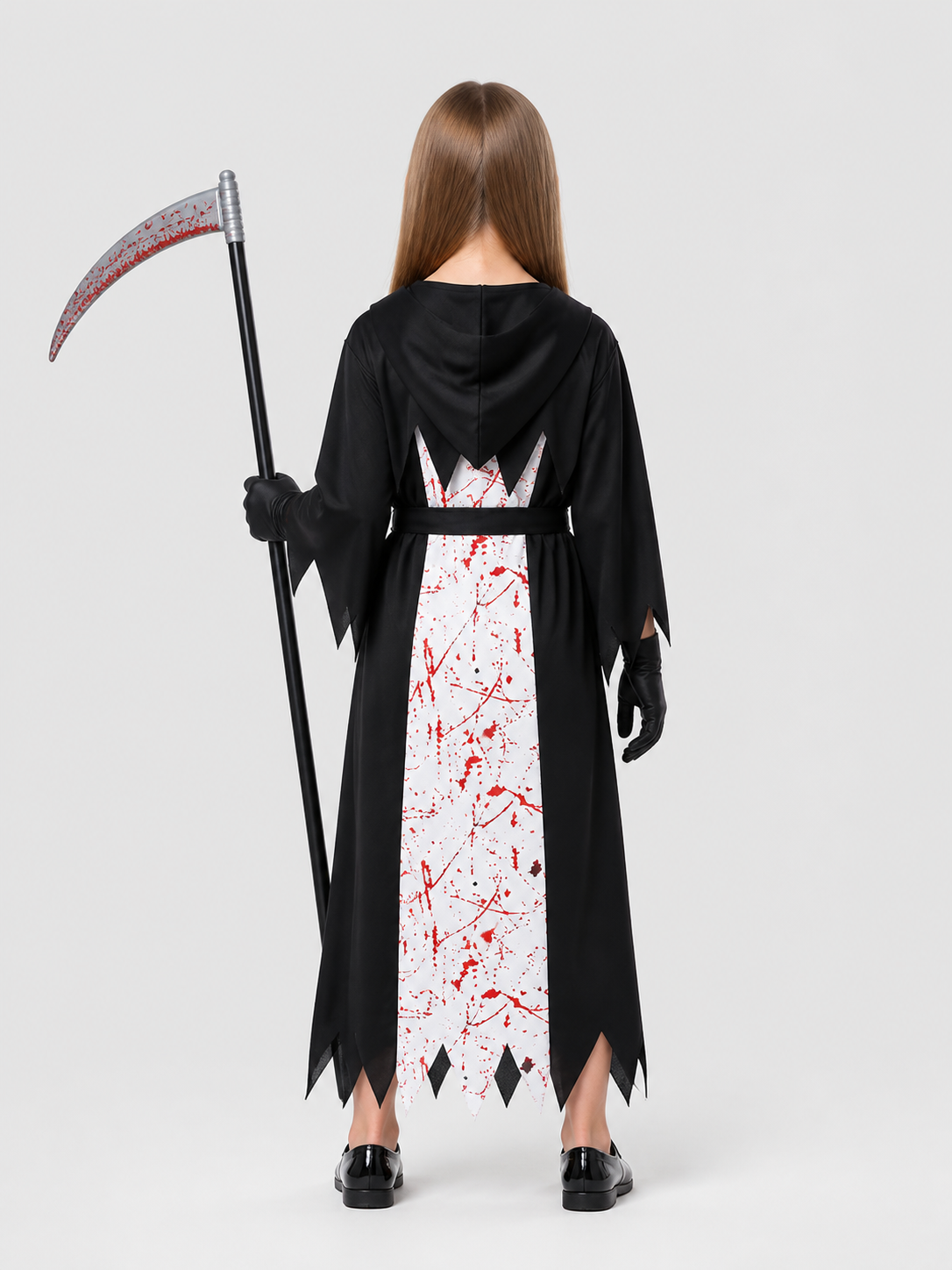 Death Costume for Cosplay: Hood and Scythe back view