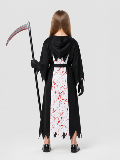Death Costume for Cosplay: Hood and Scythe back view