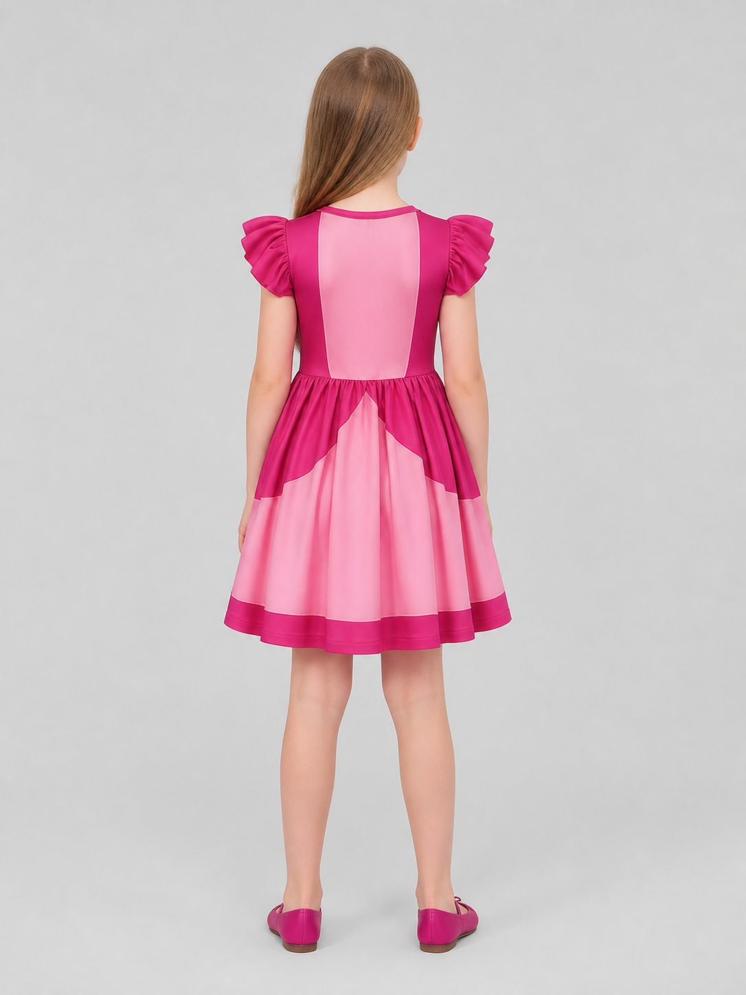 Super Mario Costume Dress with Emblem and Full Skirt back view
