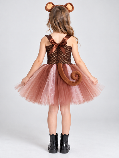 Kids' Monkey Carnival Costume with Tail and Headband