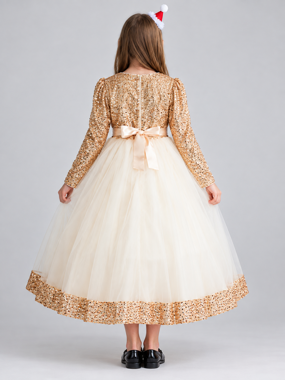 Formal Dress with Sequins and Fluffy Tulle Skirt