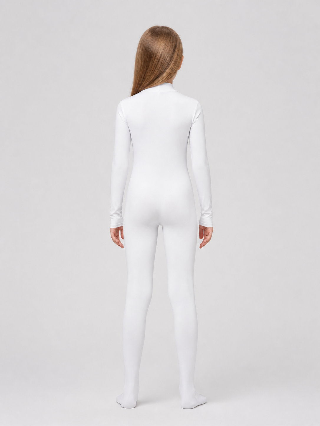 White Form-Fitting Unisex Halloween Jumpsuit back view