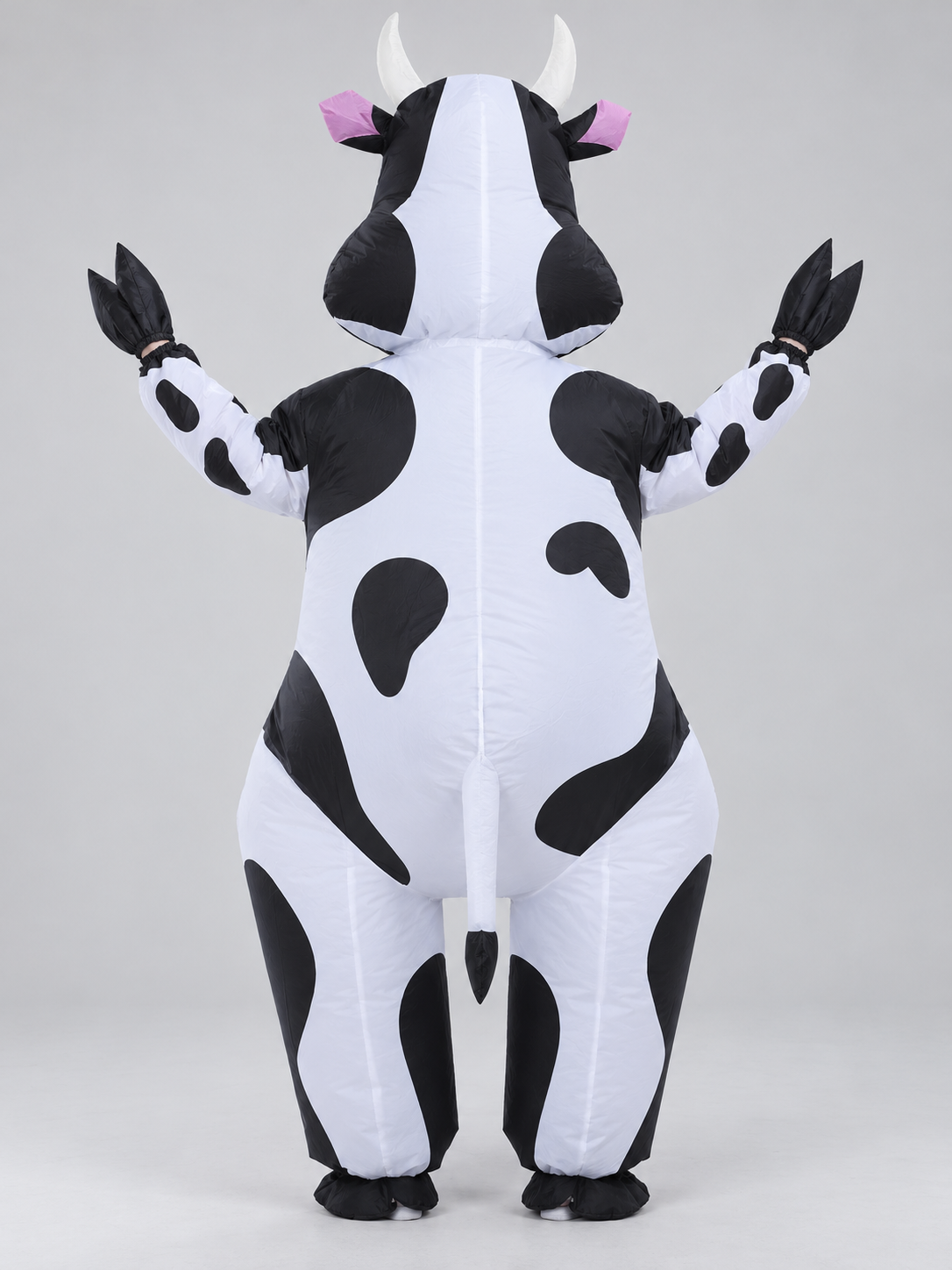 Inflatable Cow Costume with Horns and Pink Details