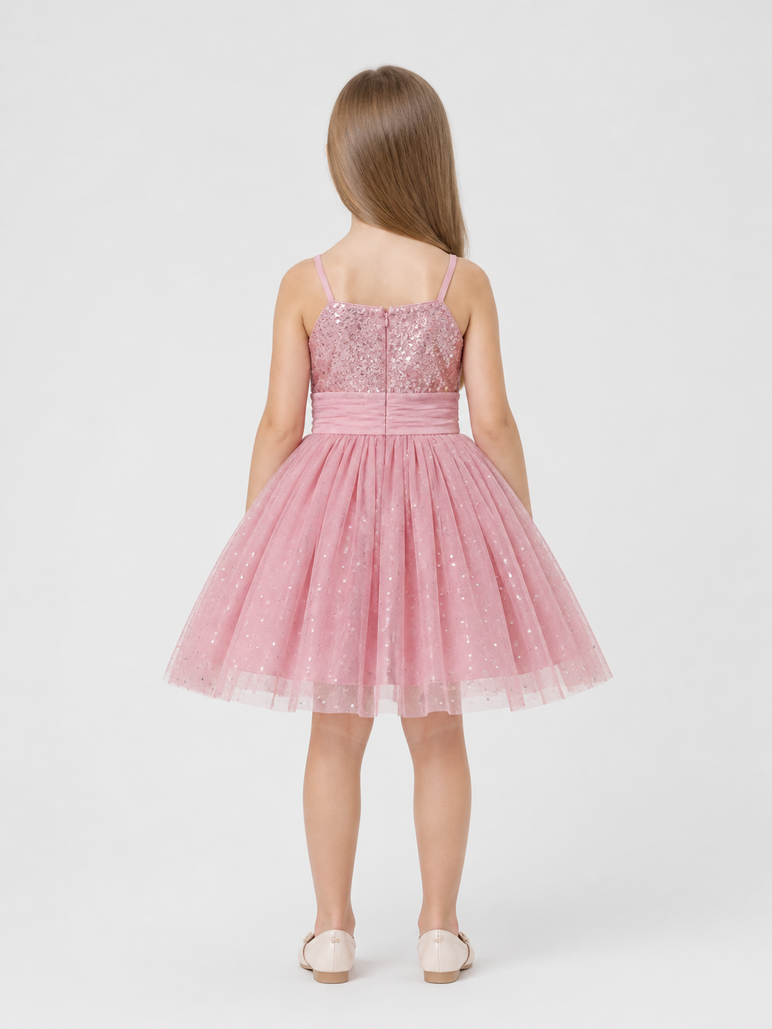 Girls’ Dressy Sequin Dress with a Full Skirt