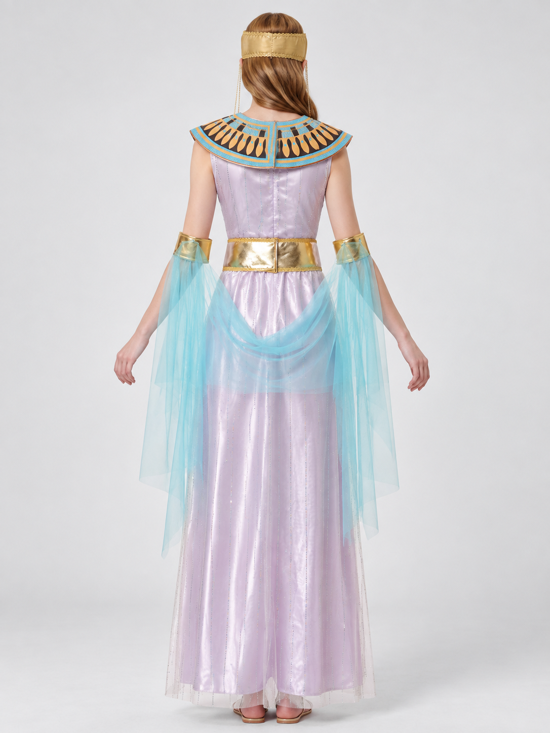Cleopatra Carnival Costume with Gold Belt and Headpiece