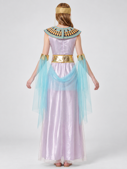 Cleopatra Carnival Costume with Gold Belt and Headpiece