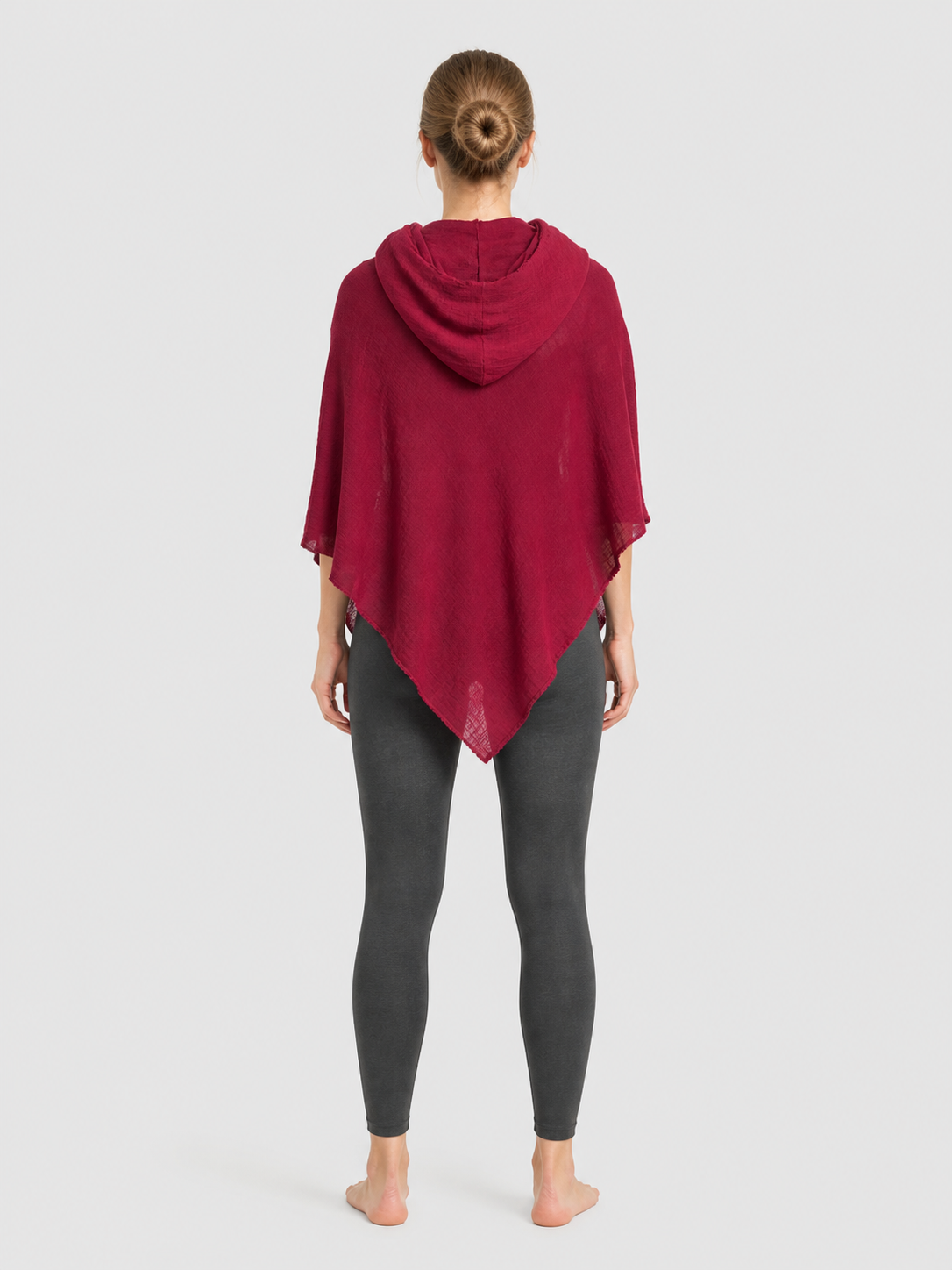 Medieval Hooded Cloak, Burgundy back view