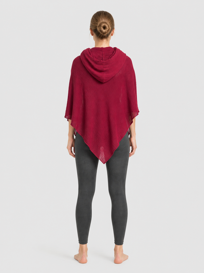 Medieval Hooded Cloak, Burgundy back view