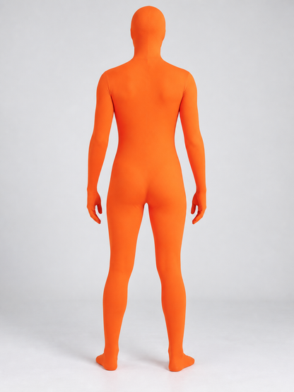 Orange Jumpsuit Costume with Closed Hood Mask