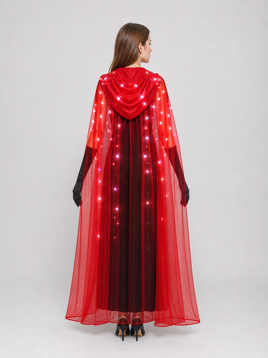 Light-Up Red Hooded Cape
