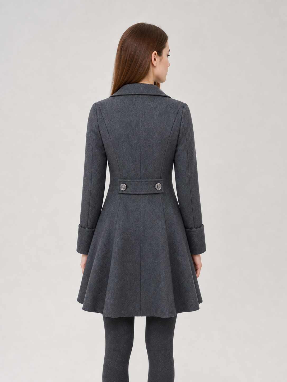 Long Gothic-Style Coat with Lace Trim