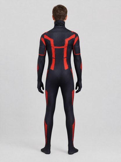 Tron 3 Cosplay Costume: Black and Red Jumpsuit back view