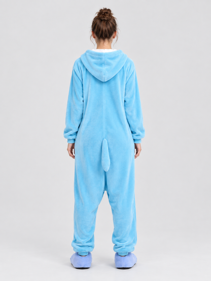 Hooded Pajama Jumpsuit with White Insert