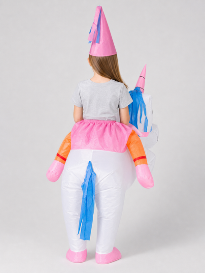 Inflatable Unicorn Costume with Pink Hat