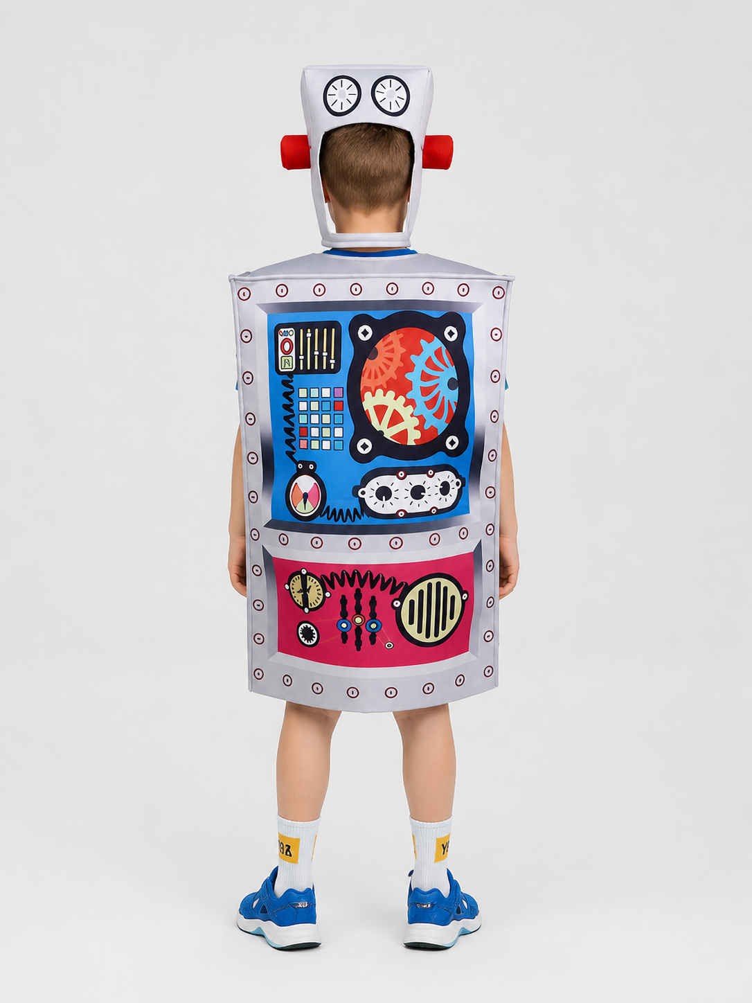 Robot Carnival Costume with Cosplay Mask back view