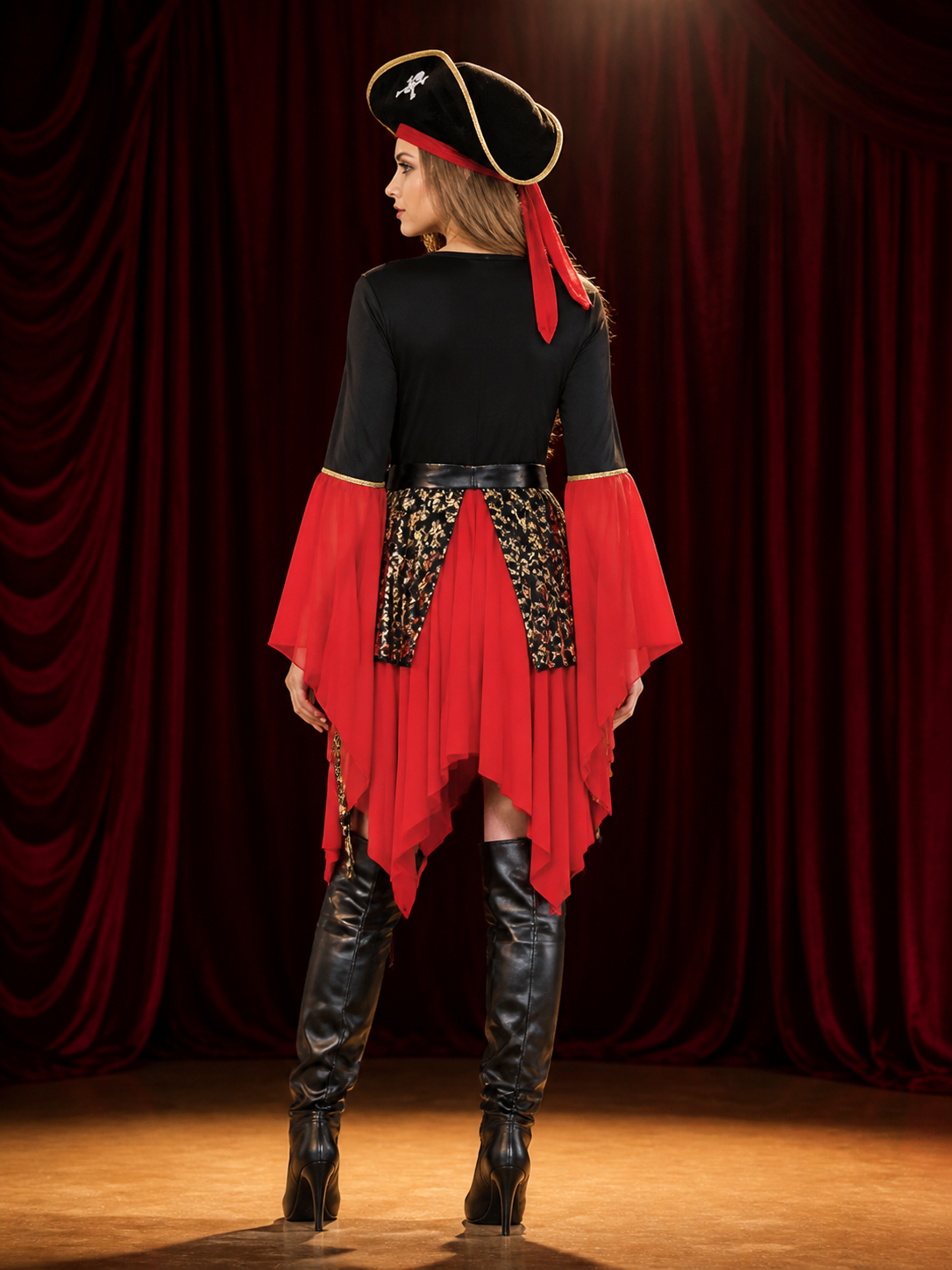 3-Piece Pirate Costume for Halloween back view
