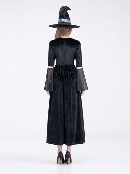Witch Costume with Dress and Pointed Hat