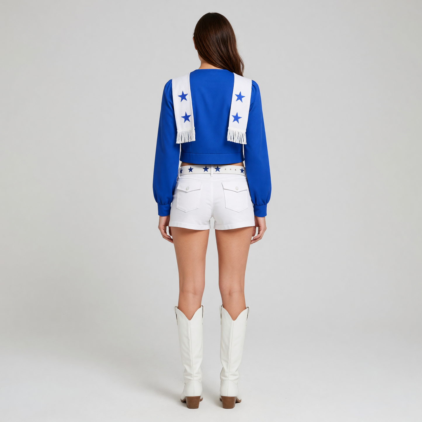 Blue and White Cheerleading Stage Costume