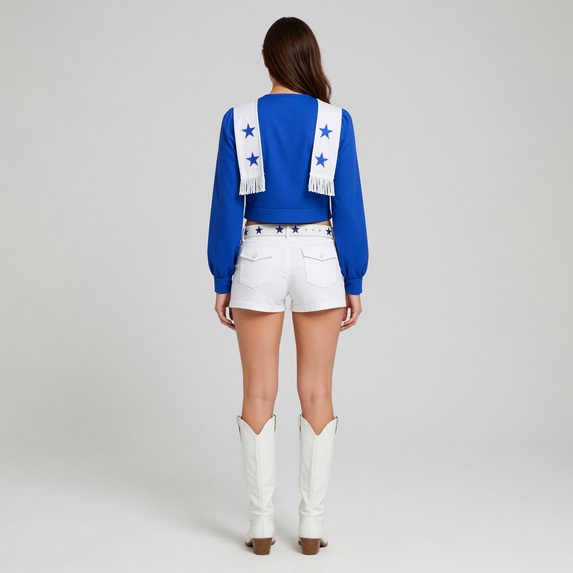 Blue and White Cheerleading Stage Costume
