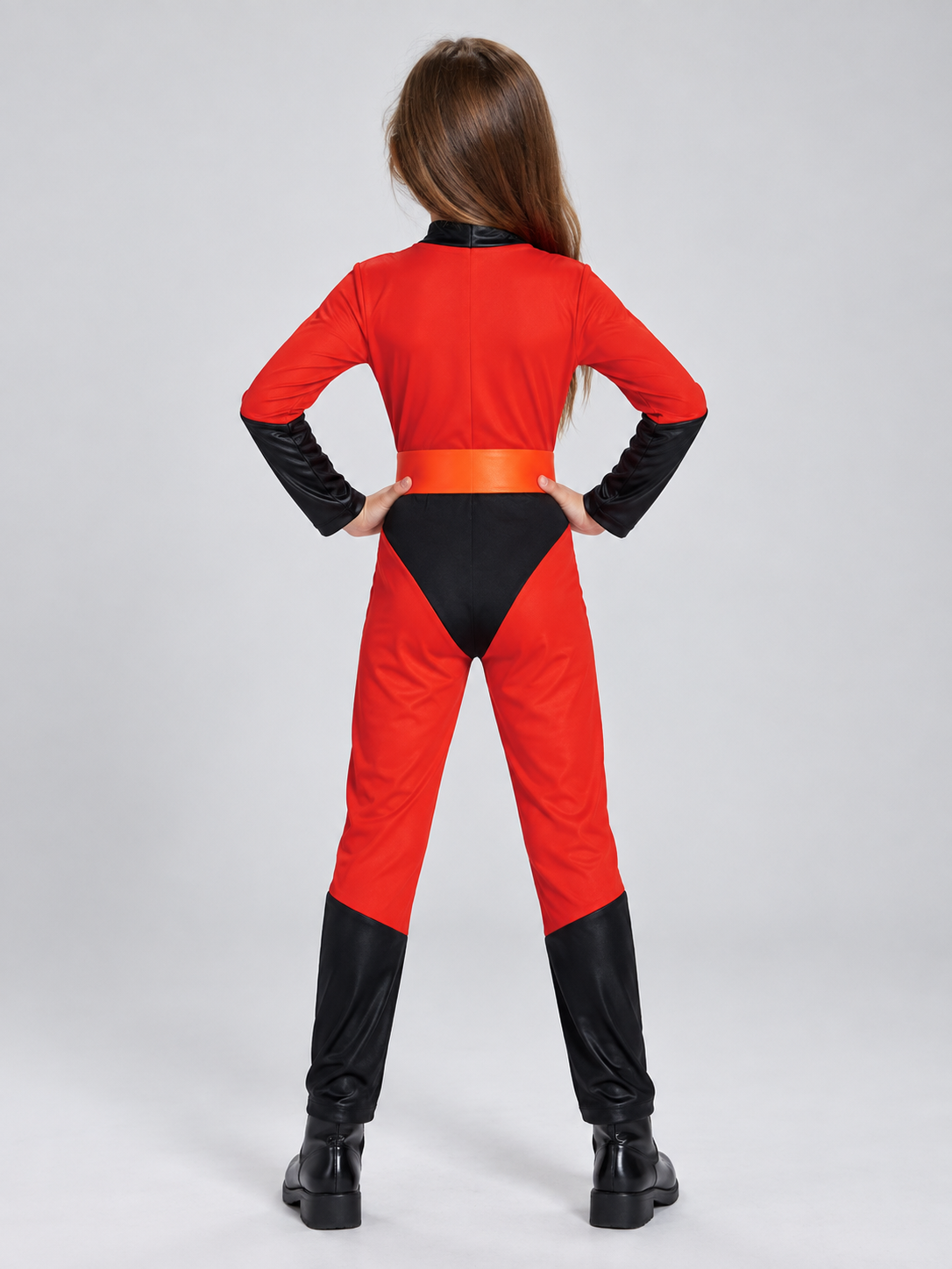Kids' superhero carnival costume with mask, red