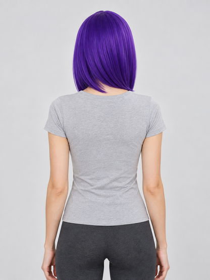 Purple Bob Cosplay Wig with Side Part back view