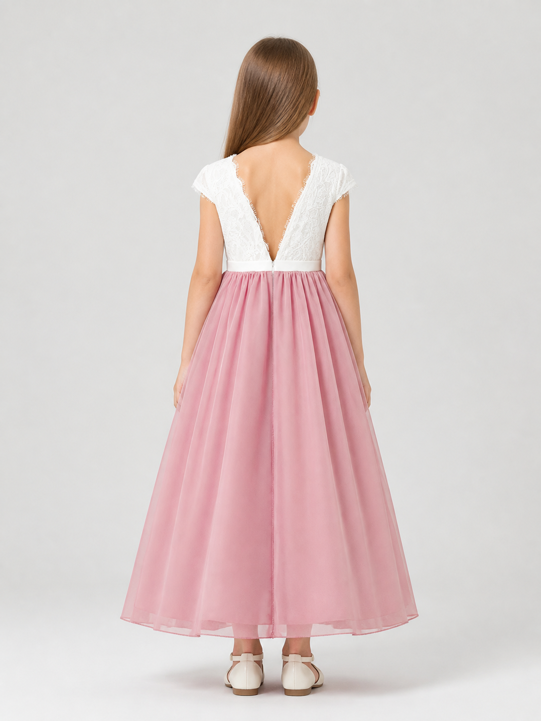 Lace Long Princess Dress for Special Occasions back view