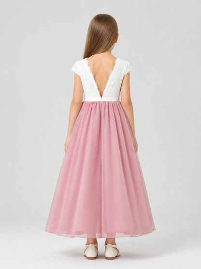 Lace Long Princess Dress for Special Occasions back view