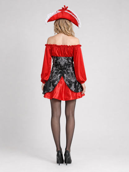 Pirate Halloween costume with dress and hat