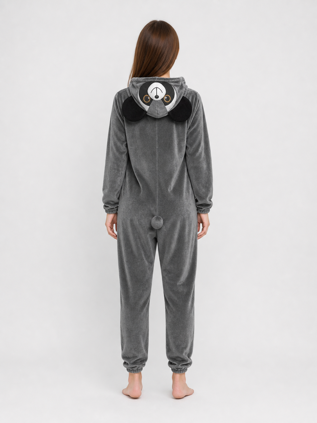 Children’s Koala Kigurumi Costume with Hood and Ears back view