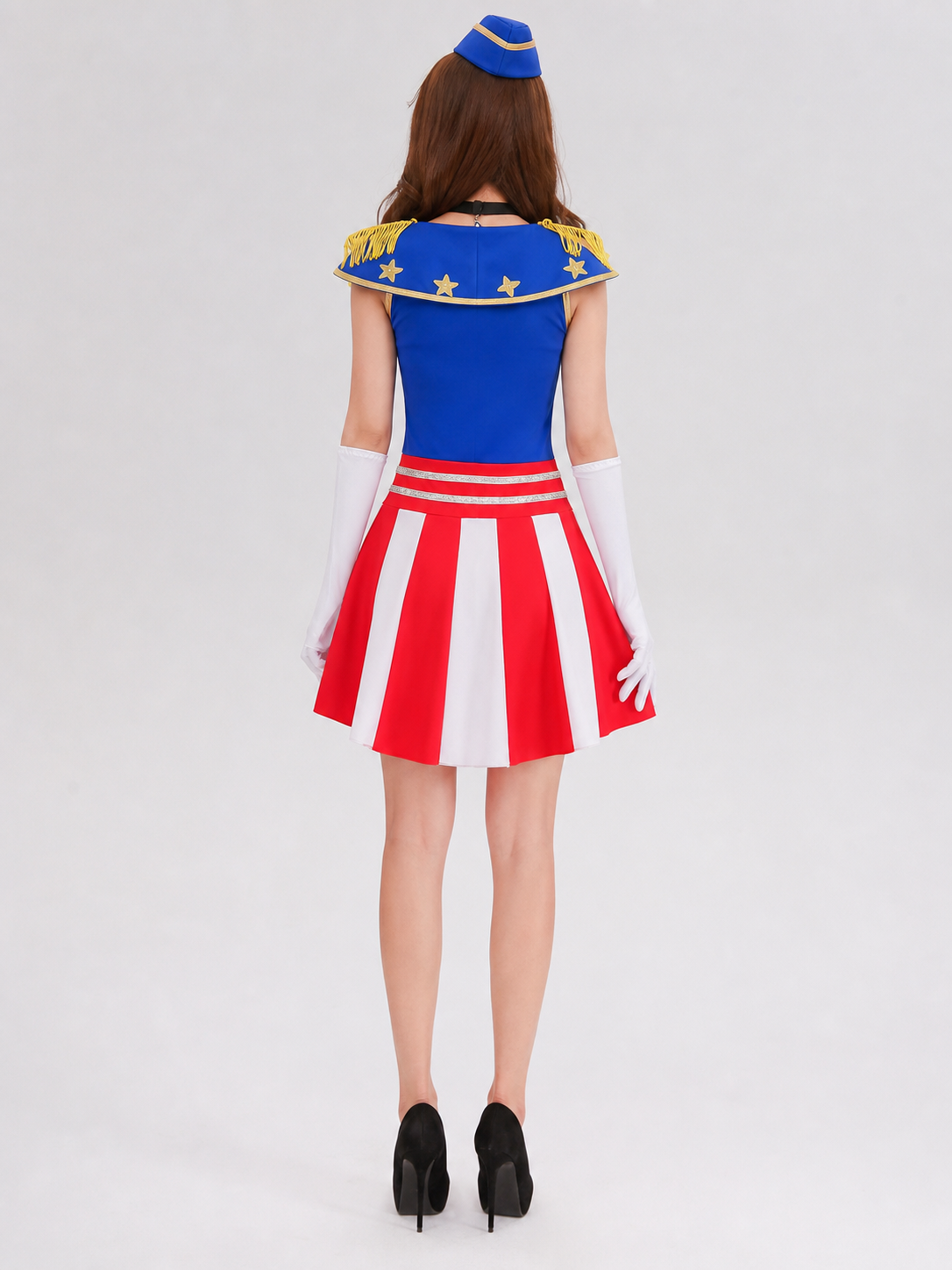 Uniform-Style Performance Dress with Embellishments